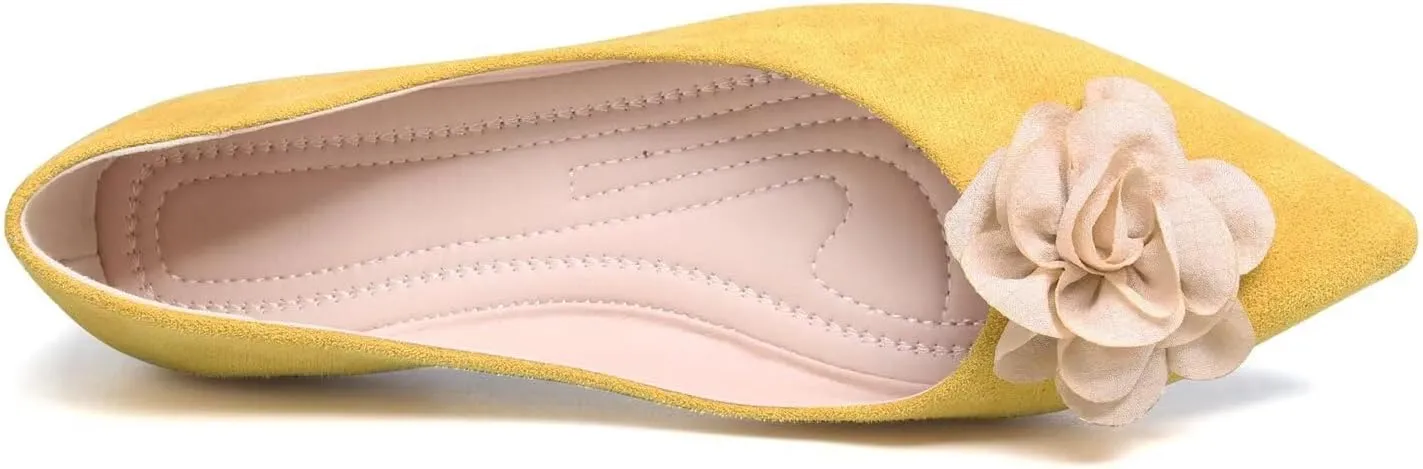 Hee grand Women Pom Pom Causal Flats -Solid Slip on Shallow Comfortable Ballet Shoes
