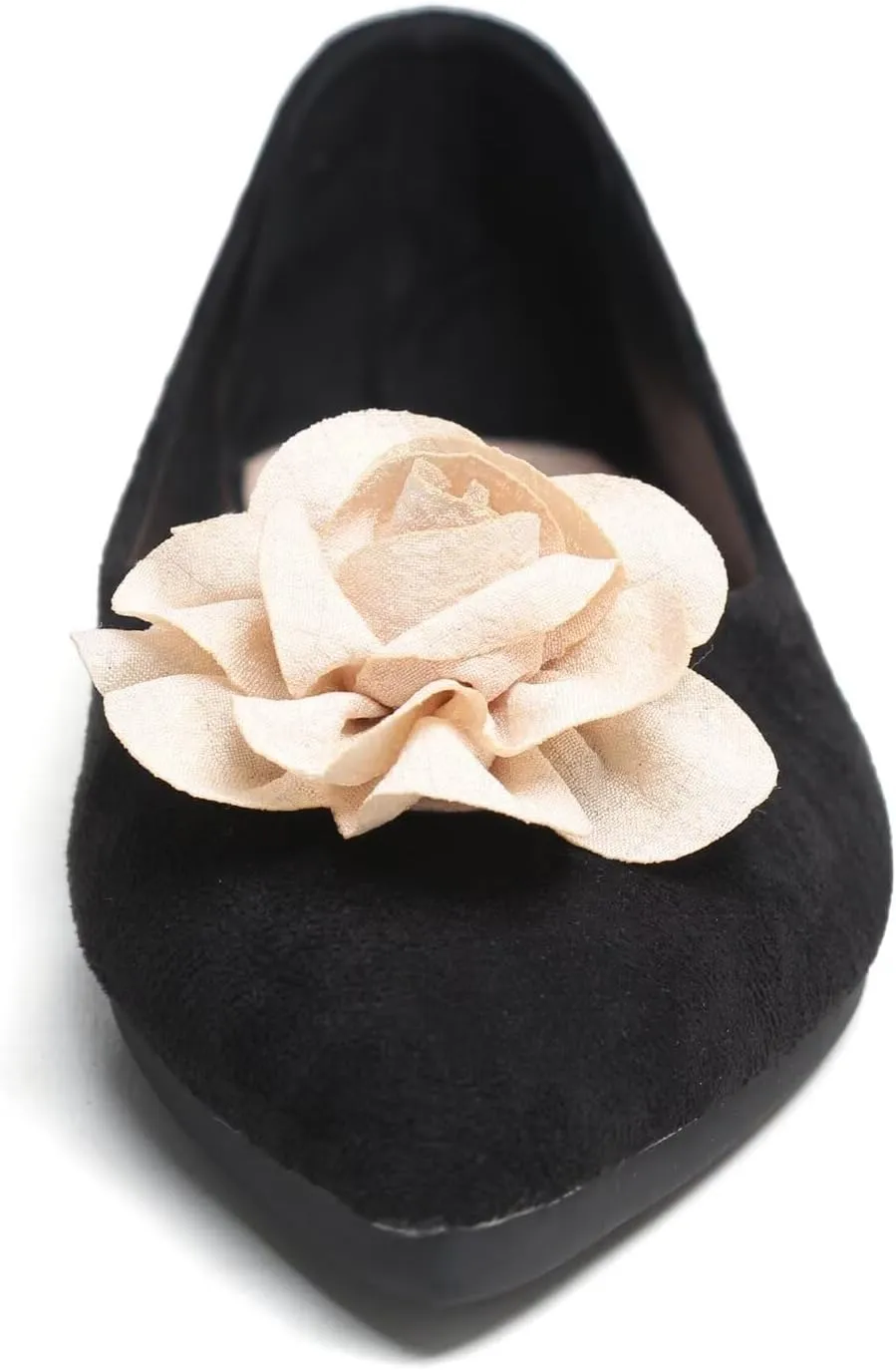 Hee grand Women Pom Pom Causal Flats -Solid Slip on Shallow Comfortable Ballet Shoes