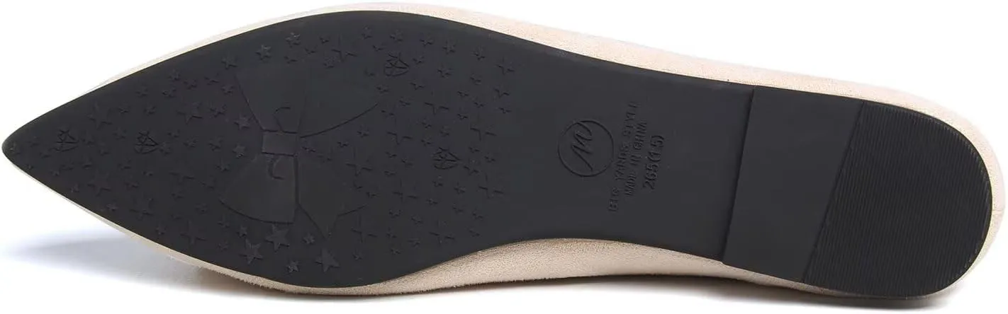 Hee grand Women Pom Pom Causal Flats -Solid Slip on Shallow Comfortable Ballet Shoes