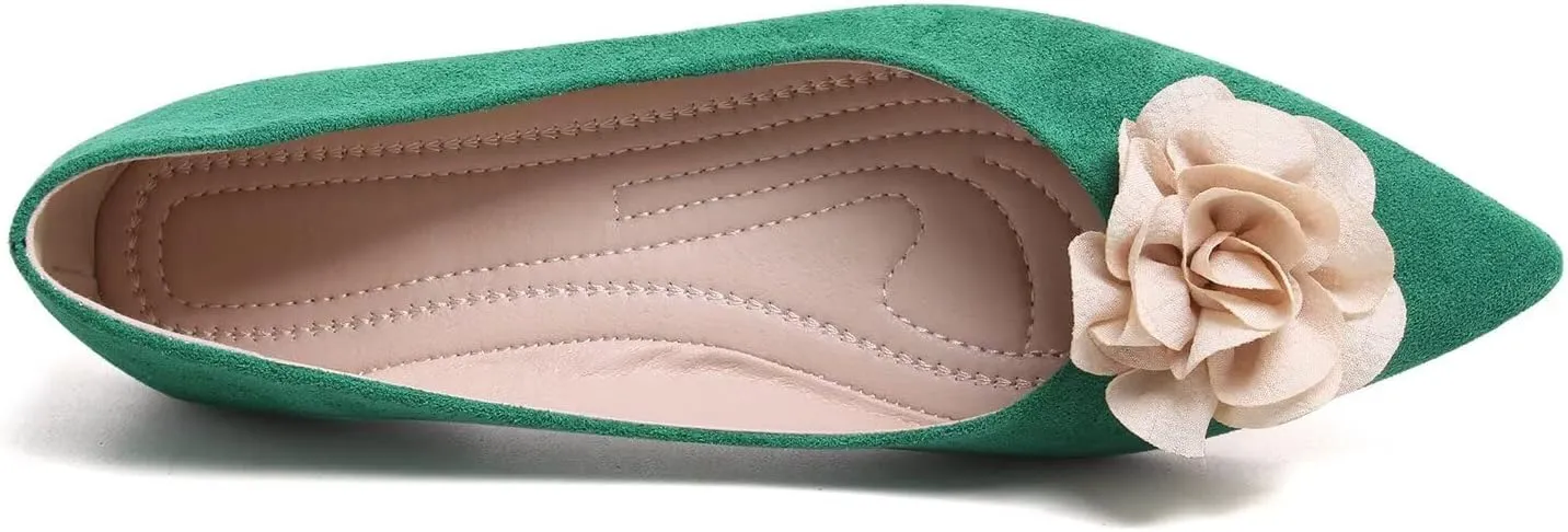 Hee grand Women Pom Pom Causal Flats -Solid Slip on Shallow Comfortable Ballet Shoes