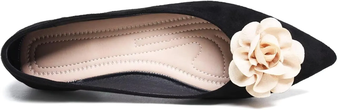 Hee grand Women Pom Pom Causal Flats -Solid Slip on Shallow Comfortable Ballet Shoes