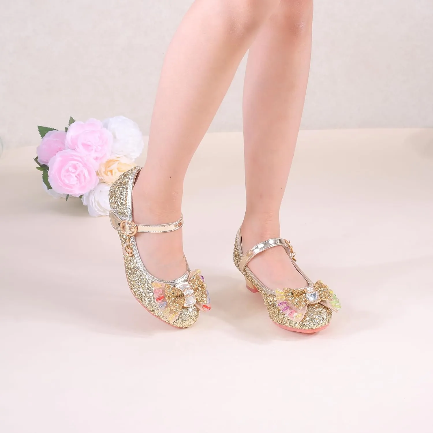 High Heels for Kids Princess Shoes Flats Wedding Party for Girls Toddler Little Kid