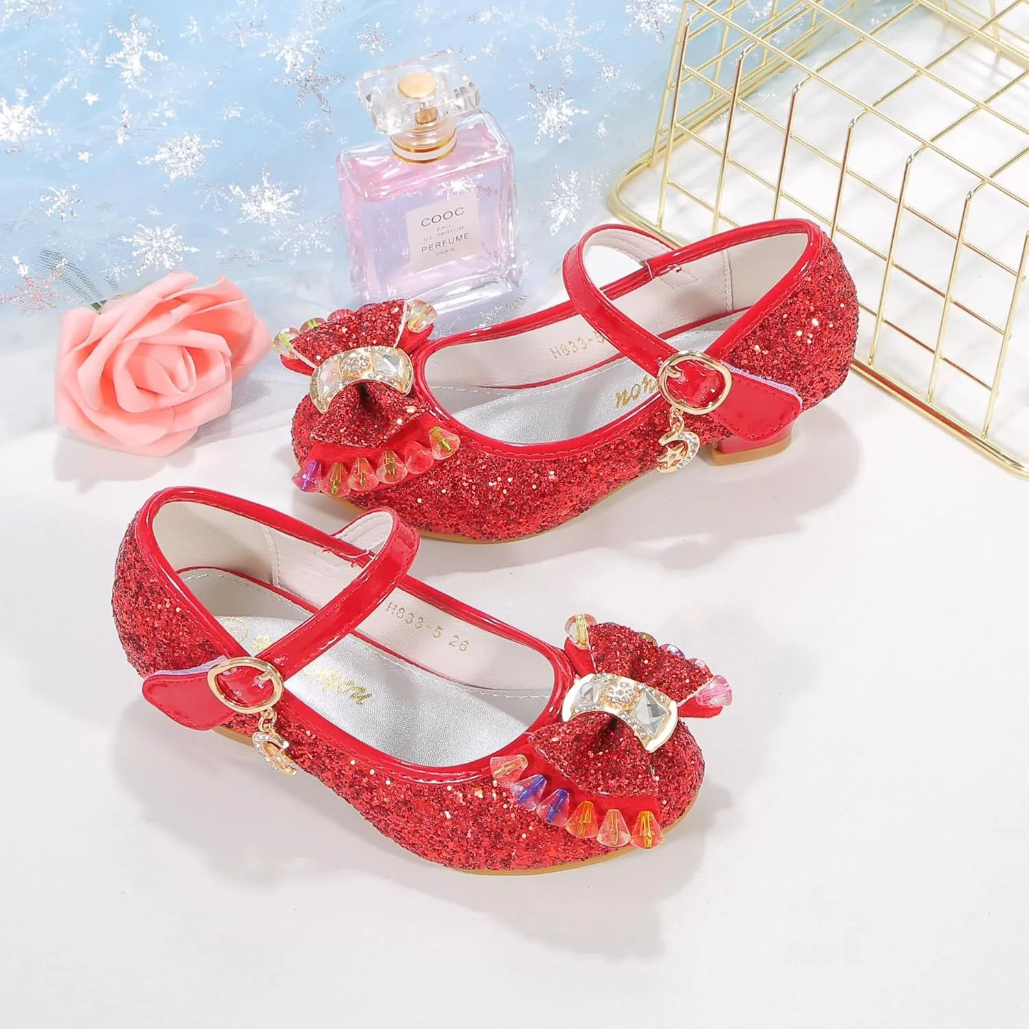 High Heels for Kids Princess Shoes Flats Wedding Party for Girls Toddler Little Kid