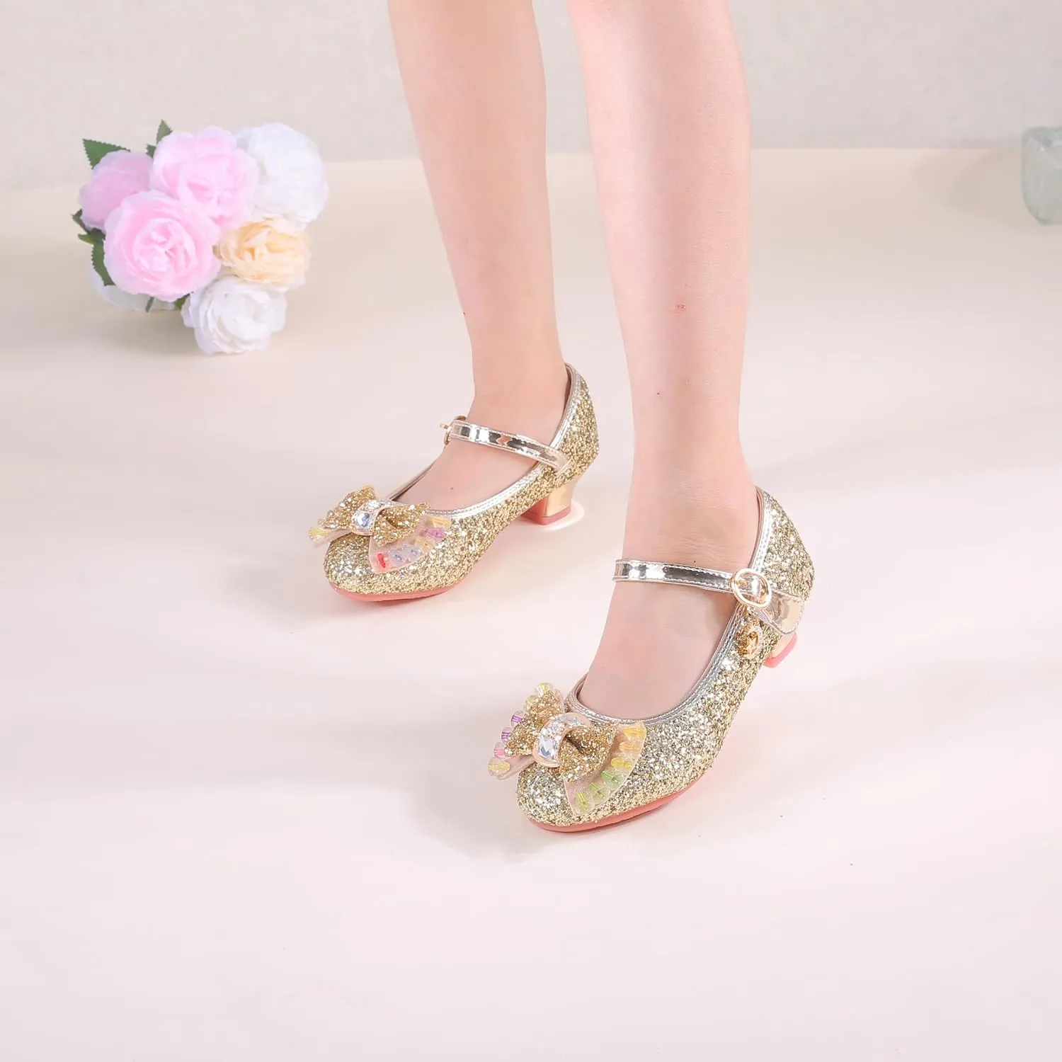 High Heels for Kids Princess Shoes Flats Wedding Party for Girls Toddler Little Kid