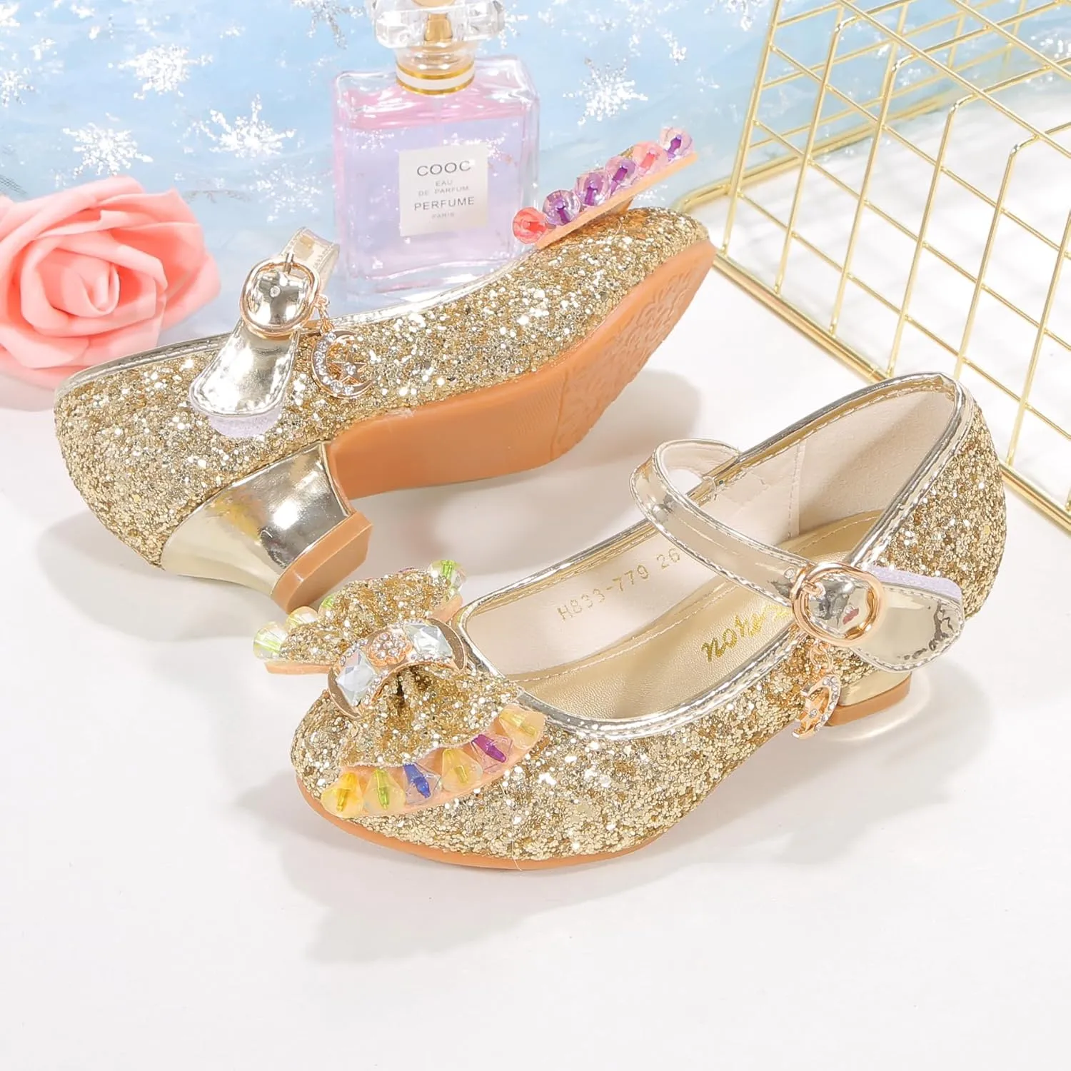 High Heels for Kids Princess Shoes Flats Wedding Party for Girls Toddler Little Kid