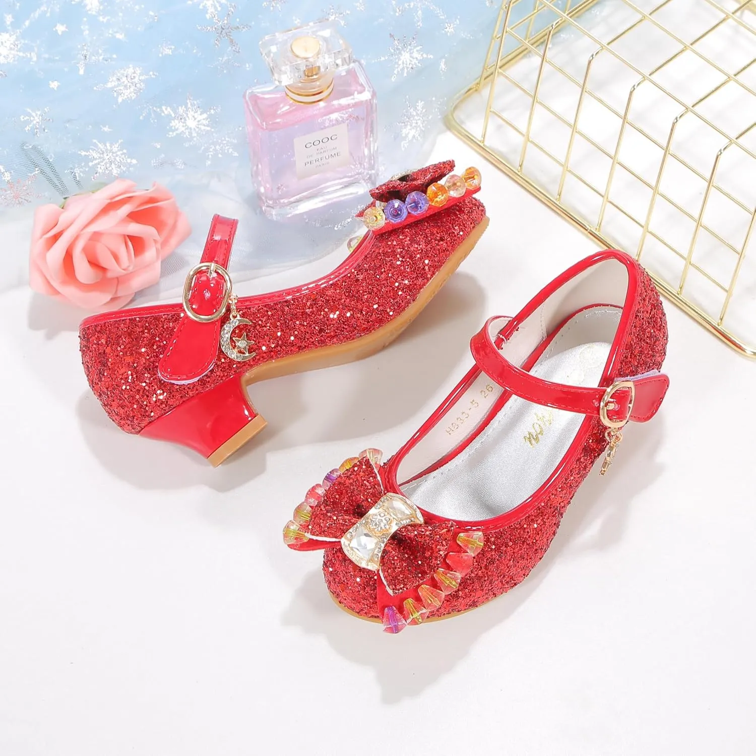 High Heels for Kids Princess Shoes Flats Wedding Party for Girls Toddler Little Kid