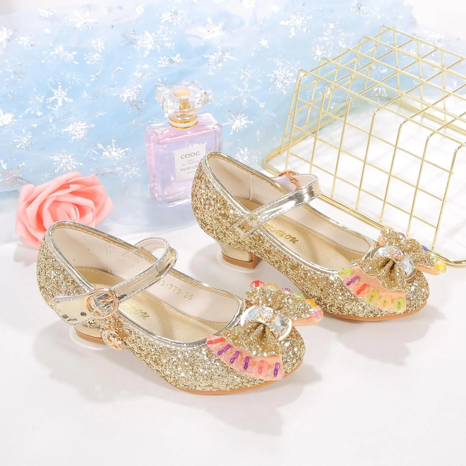 High Heels for Kids Princess Shoes Flats Wedding Party for Girls Toddler Little Kid