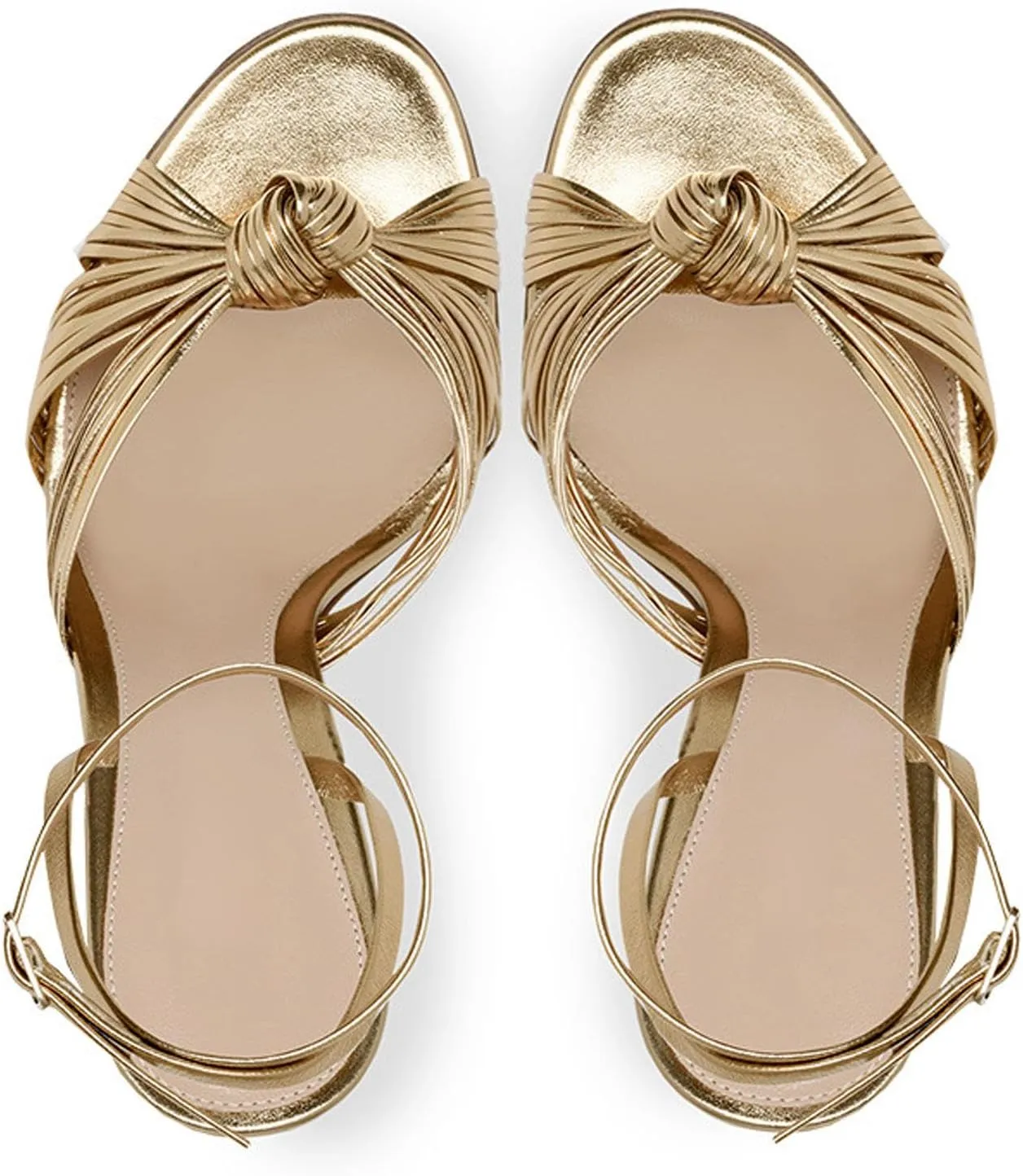 High Heels Women Stiletto Braid Knot Sandals Open Toe Ankle Strap Buckle Pumps Party Evening Prom Shoes 11cm,Gold-37