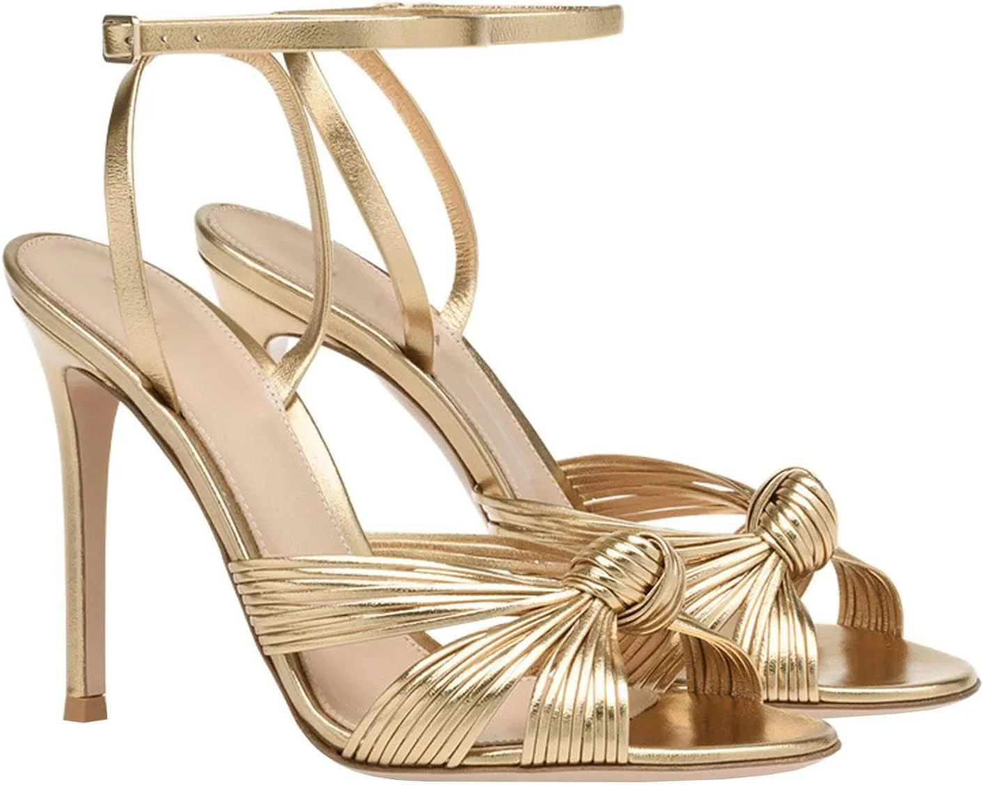 High Heels Women Stiletto Braid Knot Sandals Open Toe Ankle Strap Buckle Pumps Party Evening Prom Shoes 11cm,Gold-37
