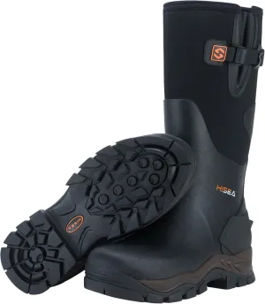 HISEA Rubber Hunting Boots for Men Waterproof Rain Boots for Mud Working Farming Fishing, Adjustable Calf