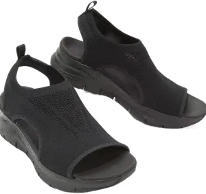 HOCEDO Orthopedic Sandals, 2023 Thick Platform Solid Women's Casual Wedge Sandals, Open Toe Buckle Women's Summer Beach Sandals