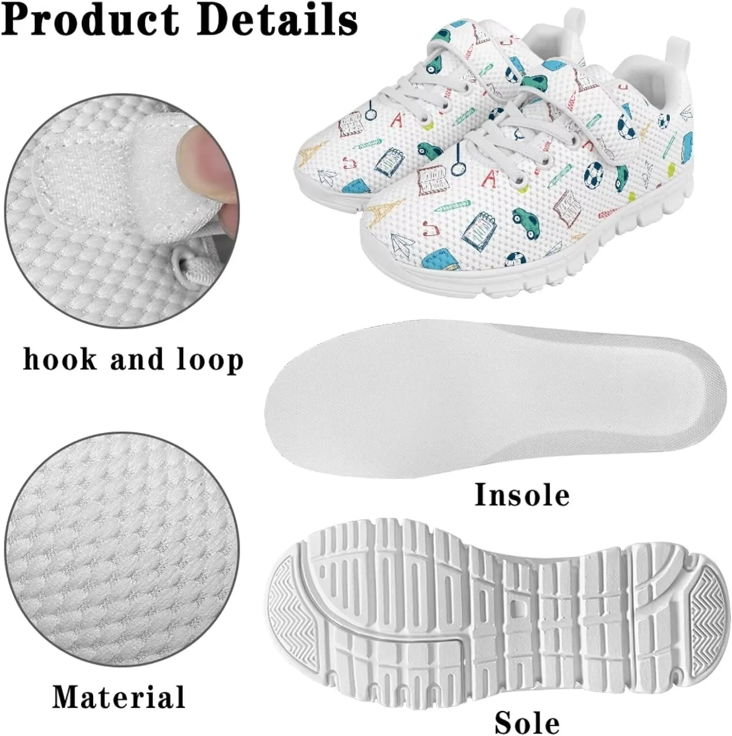 Howilath Little Kid Sneakers One Strap Sports Shoes Sneakers for Boys Anti-Skid Running Tennis Shoes