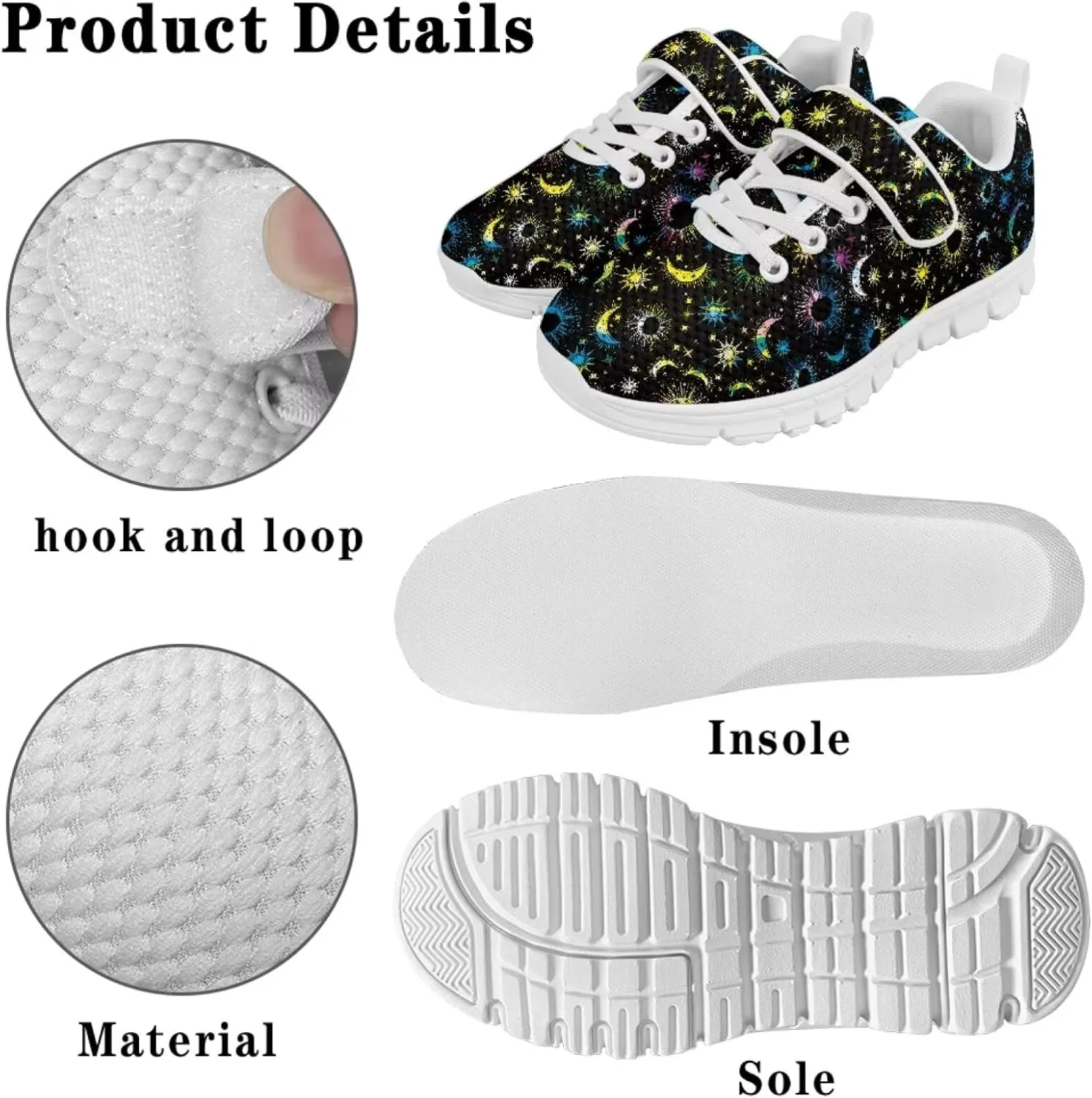 Howilath Sneakers for Kids Tennis Shoes with Non-Slip Sole Single Buckle Athletic Sneaker for Boys Girls