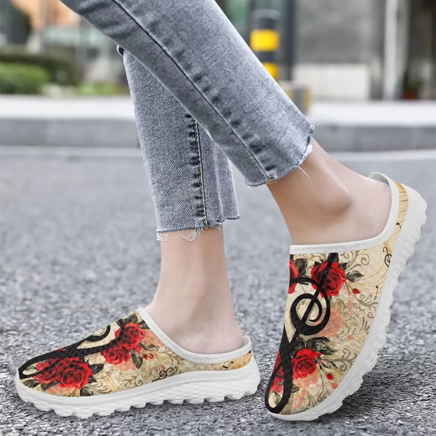 Howilath Womens Garden Shoes Clogs Soft Mules Non-Slip Garden Work Shoes with Arch Support EVA Flat Sandals for Casual
