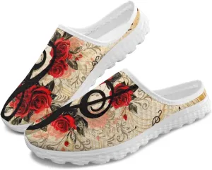 Howilath Womens Garden Shoes Clogs Soft Mules Non-Slip Garden Work Shoes with Arch Support EVA Flat Sandals for Casual