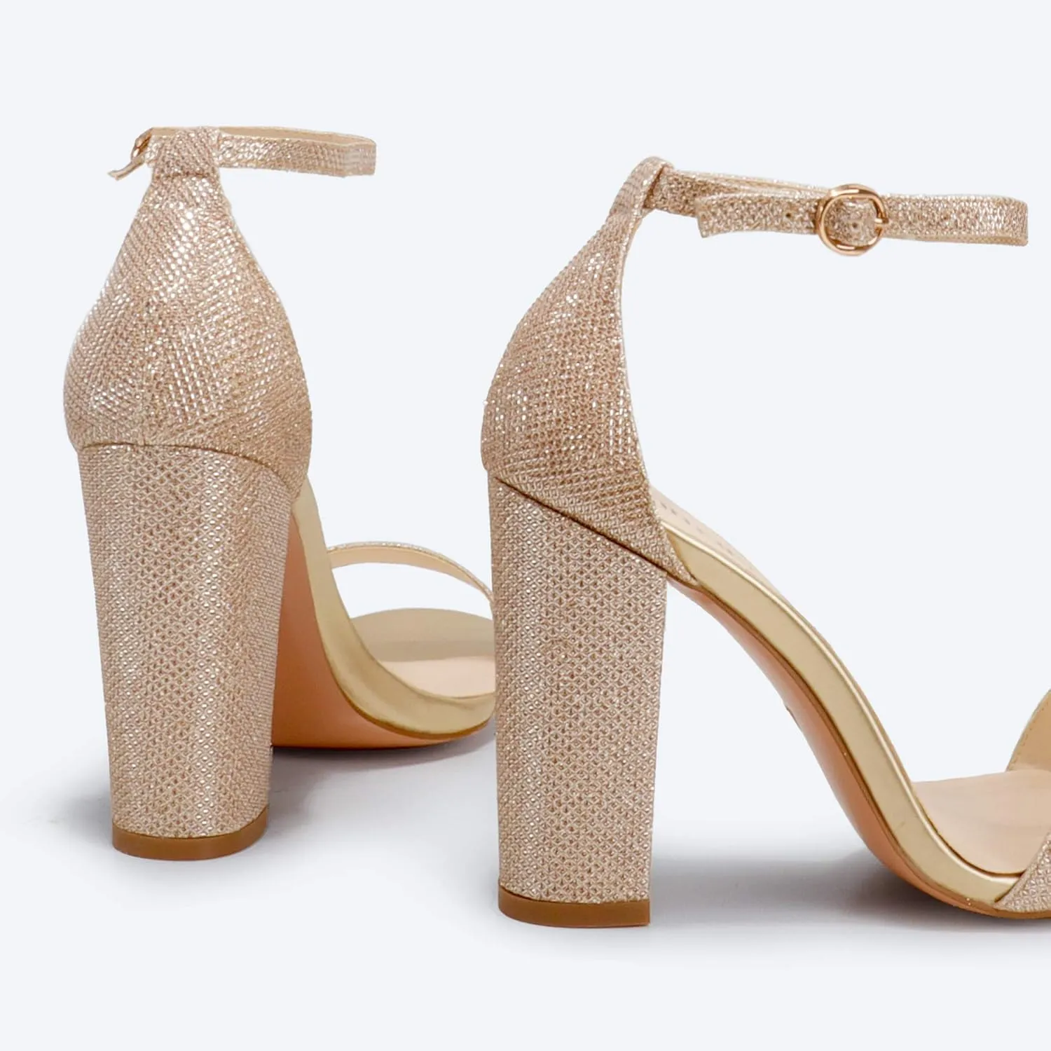 IDIFU Women's IN4 Cookie-HI Chunky High Heel Sandals Open Toe Ankle Strap Wedding Bridal Prom Dress Shoes For Women Bride Bridesmaid