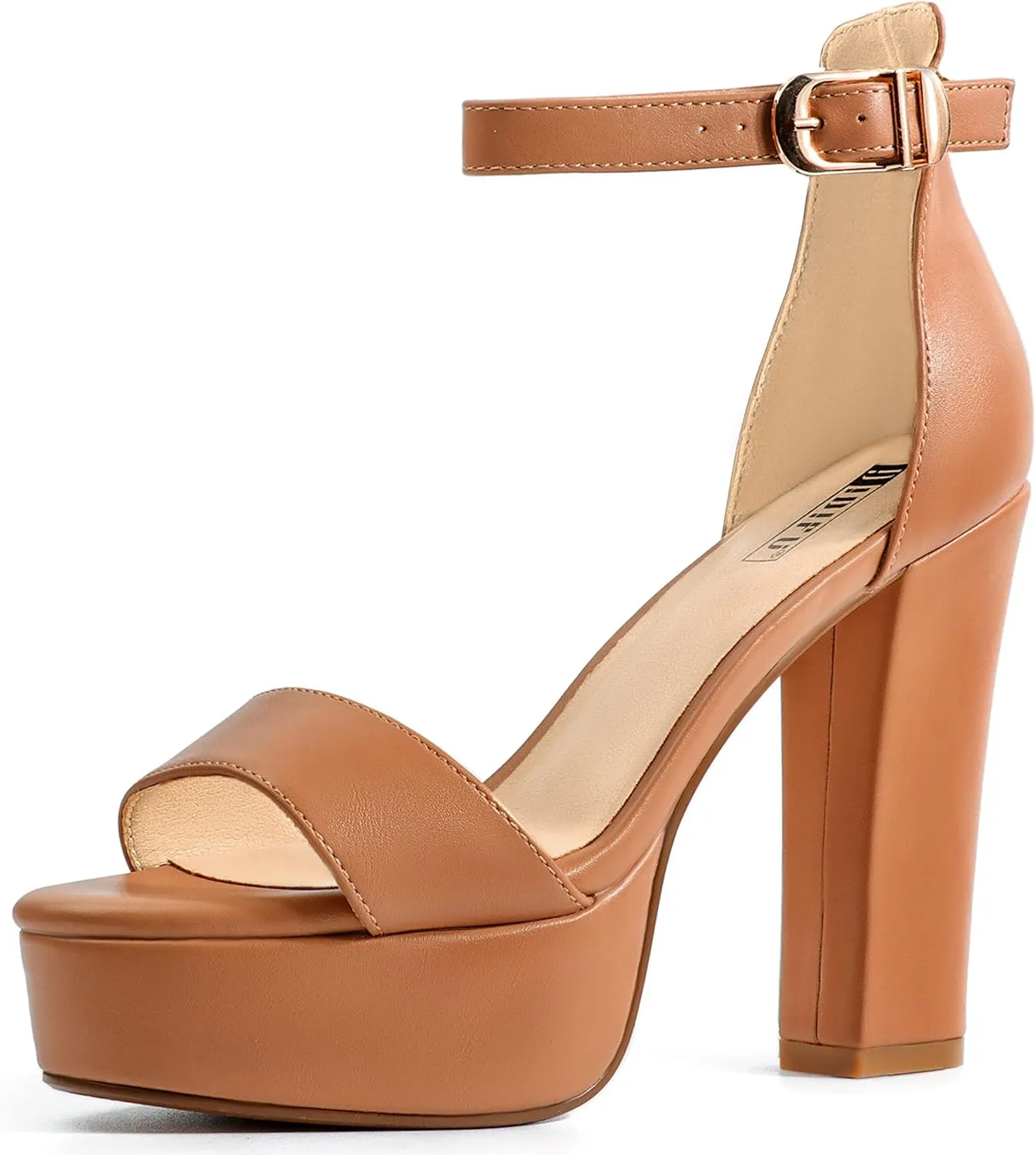 IDIFU Women's Platform Chunky High Heel Sexy Sandals Ankle Strap Open Toe Heeled Shoes for Wedding Party Evening