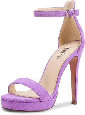 IDIFU Women's Stiletto High Heel Sandals Platform Open Toe Ankle Strap Dress Shoes for Women Bride Ladies in Wedding Bridal Party Homecoming
