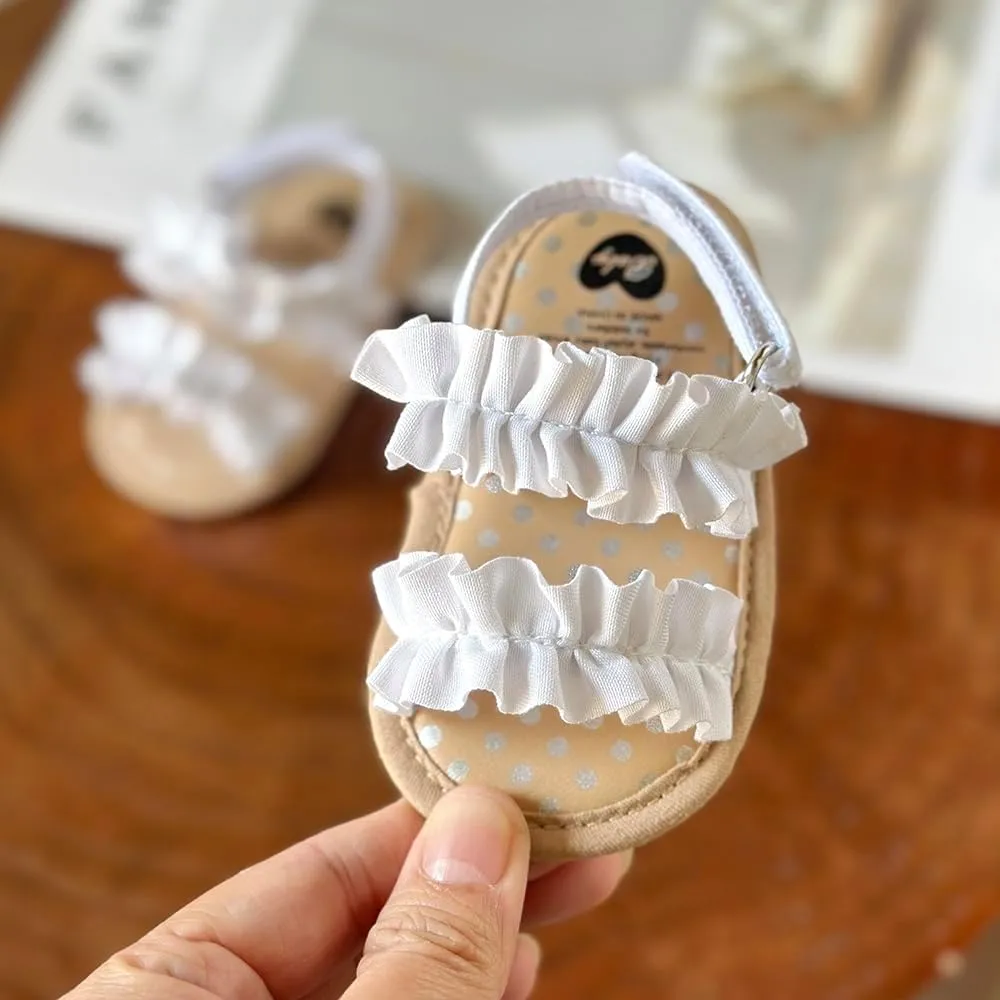 Infant Baby Boys Girls Sandals Summer Baby Wedding Dress Flat Shoes Newborn Crib Shoes First Walkers Prewalkers Shoes