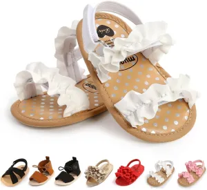 Infant Baby Boys Girls Sandals Summer Baby Wedding Dress Flat Shoes Newborn Crib Shoes First Walkers Prewalkers Shoes