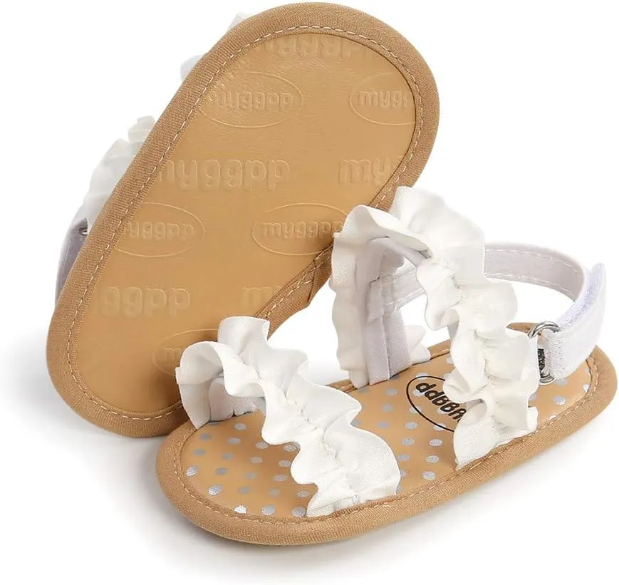 Infant Baby Boys Girls Sandals Summer Baby Wedding Dress Flat Shoes Newborn Crib Shoes First Walkers Prewalkers Shoes