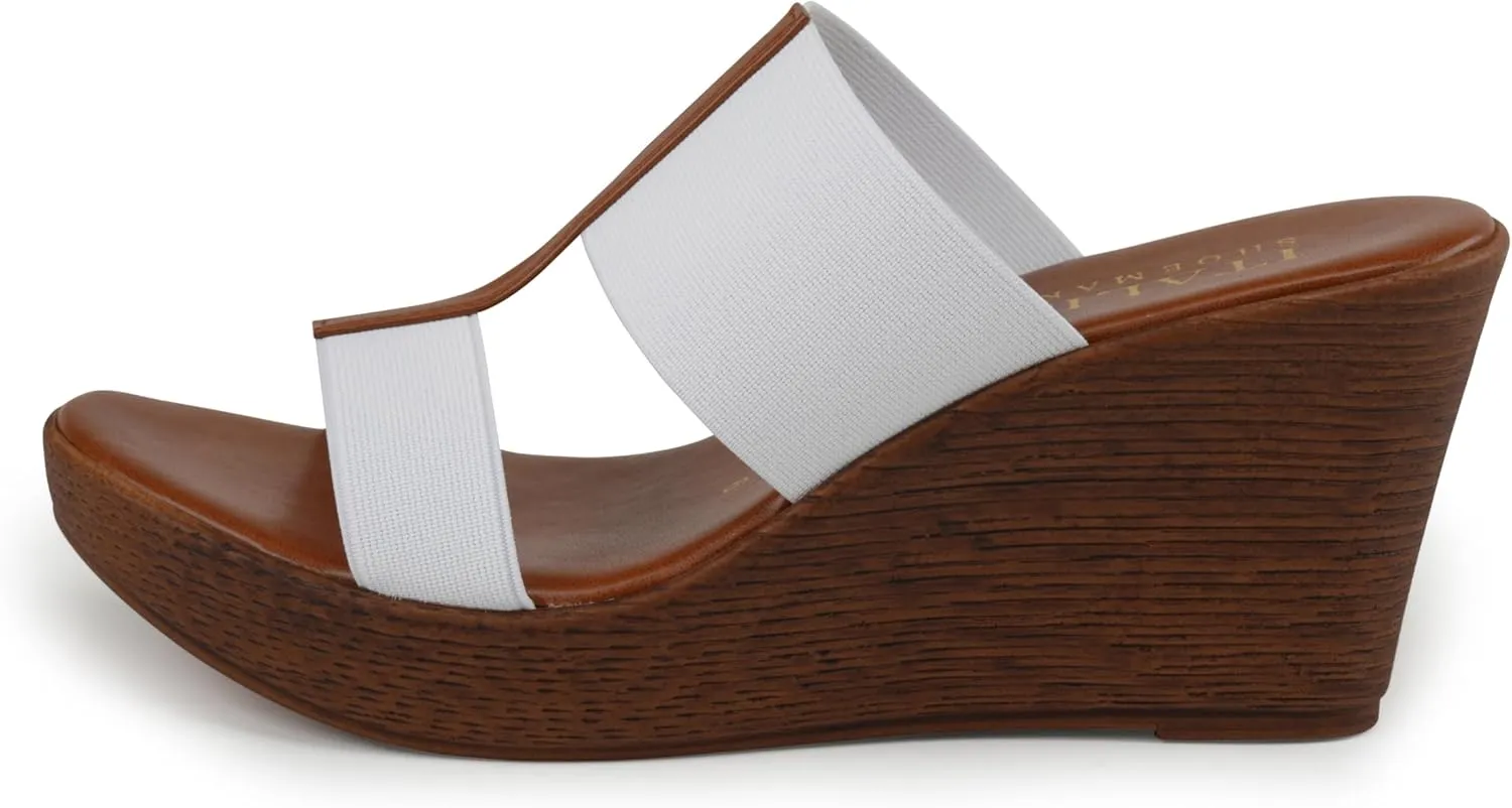 ITALIAN SHOEMAKERS Daizy Womens Elastic Wedge Sandal