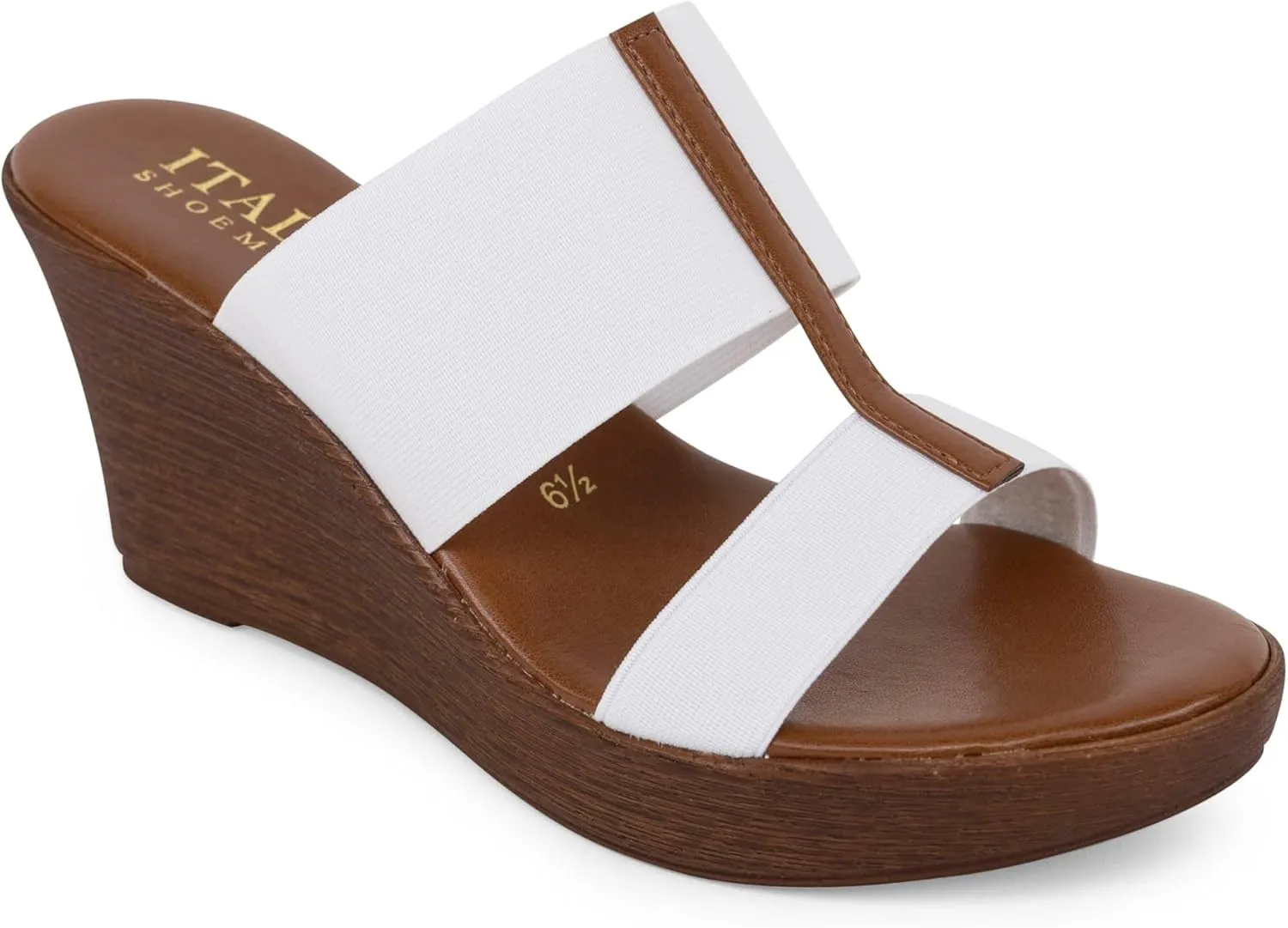 ITALIAN SHOEMAKERS Daizy Womens Elastic Wedge Sandal