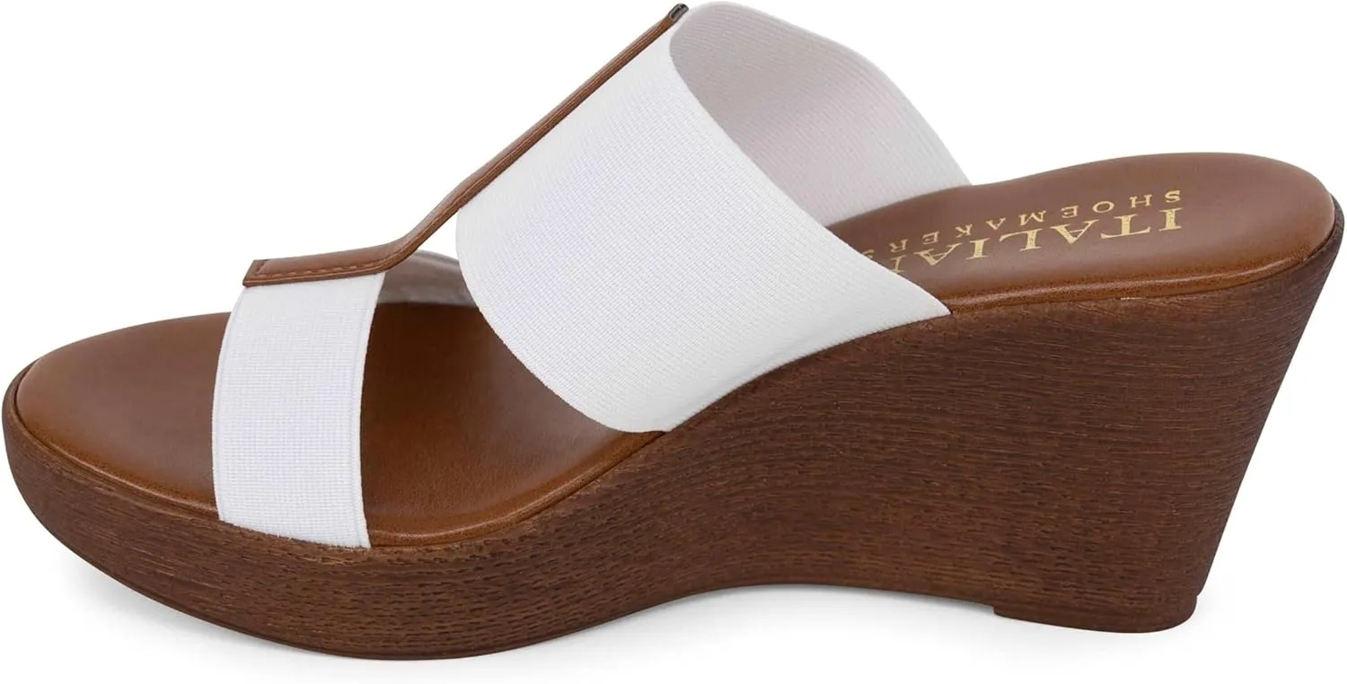 ITALIAN SHOEMAKERS Daizy Womens Elastic Wedge Sandal