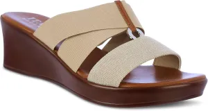 ITALIAN Shoemakers Womens Lucita Wedge Sandals 6 Taupe
