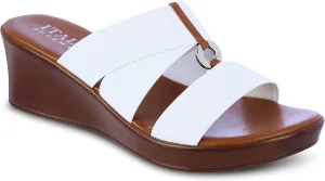 ITALIAN Shoemakers Womens Lucita Wedge Sandals 7 White