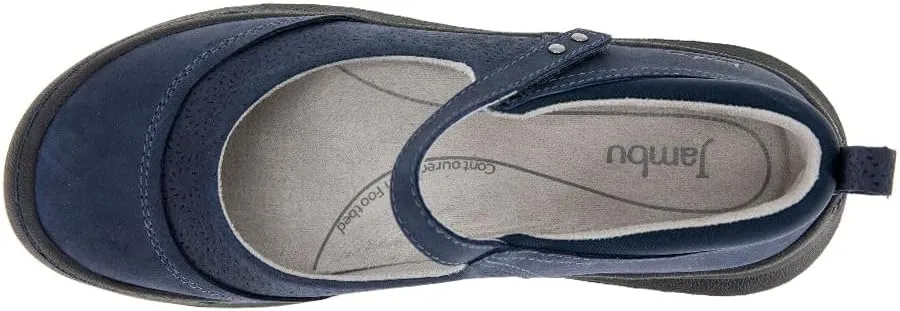 Jambu Womens Ezra Embossed Mary Jane Flats Casual - Blue