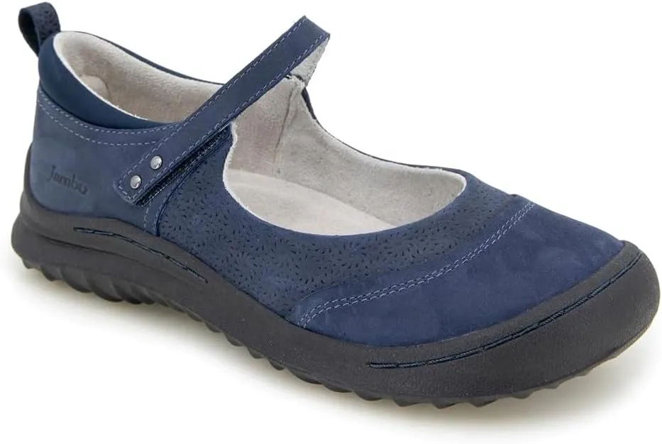 Jambu Womens Ezra Embossed Mary Jane Flats Casual - Blue