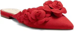 Jessica Simpson Cymia Women's Slip-on Flat Floral Embellished Pointed Toe Mules