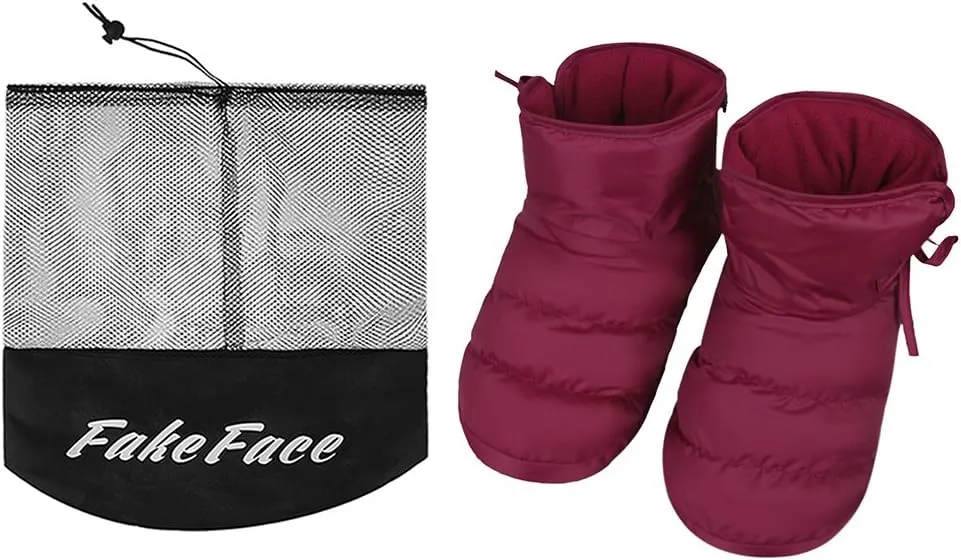 JIAHG Unisex Insulated Down Slippers Snow Ankle Boots Winter Thick Warm Plush Lining House Shoes Cozy Indoor Non-Slip