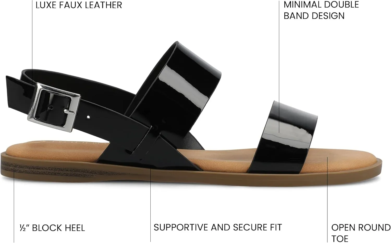 Journee Womens and Lavine Multi Strap Flat Sandals