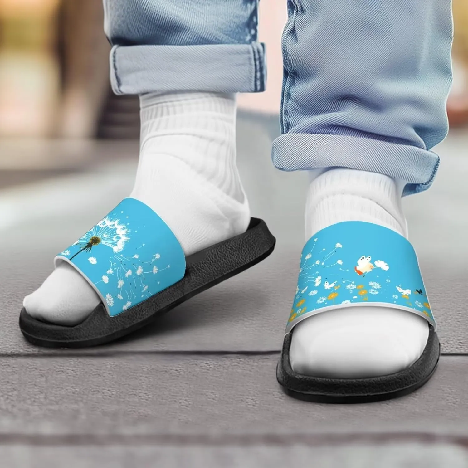 JoyLamoria Animals Pattern Sandals House Slides for Children's Cozy Home Cartoon Pillow Slippers Soft Cushioned Beach Pool Bathroom Summer