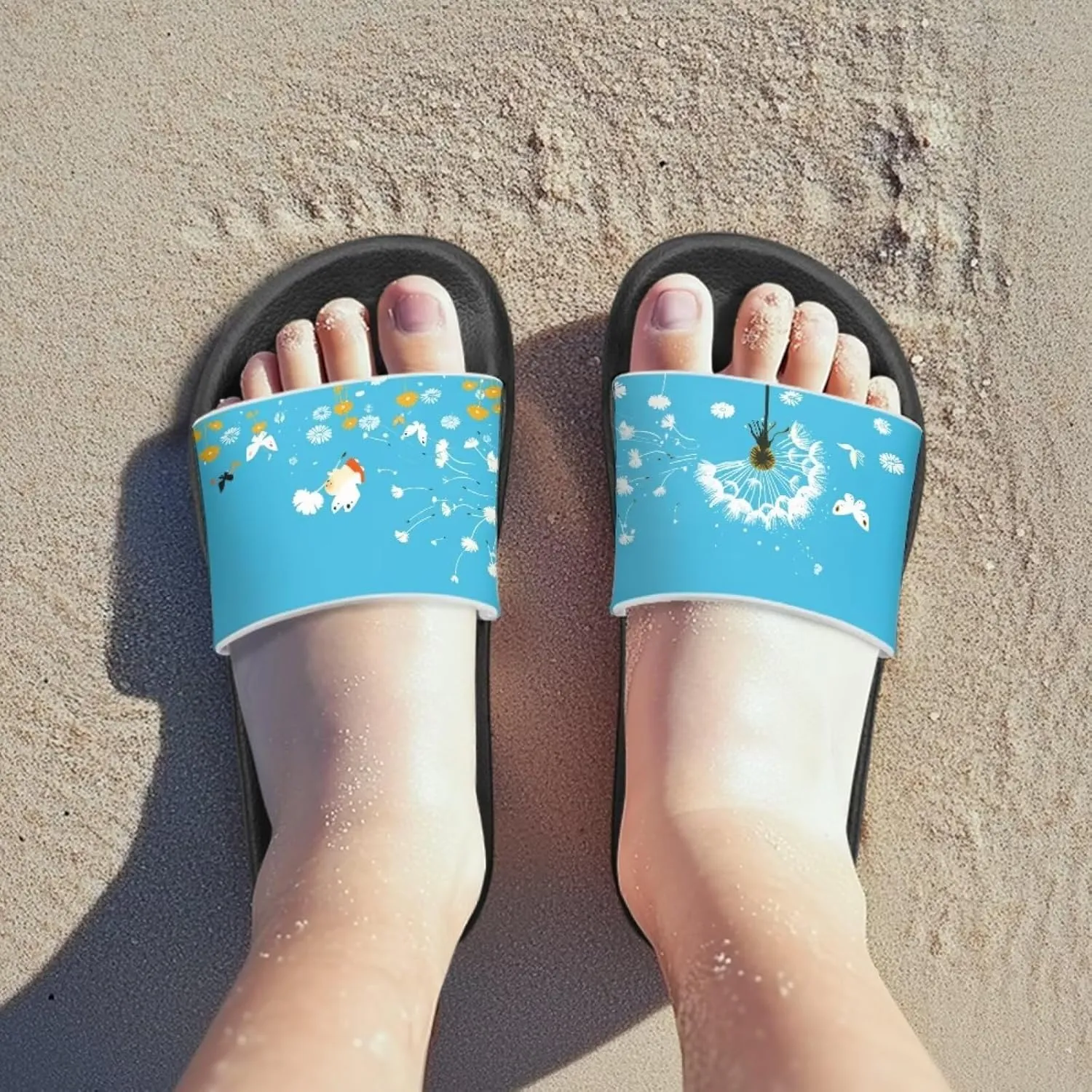 JoyLamoria Animals Pattern Sandals House Slides for Children's Cozy Home Cartoon Pillow Slippers Soft Cushioned Beach Pool Bathroom Summer