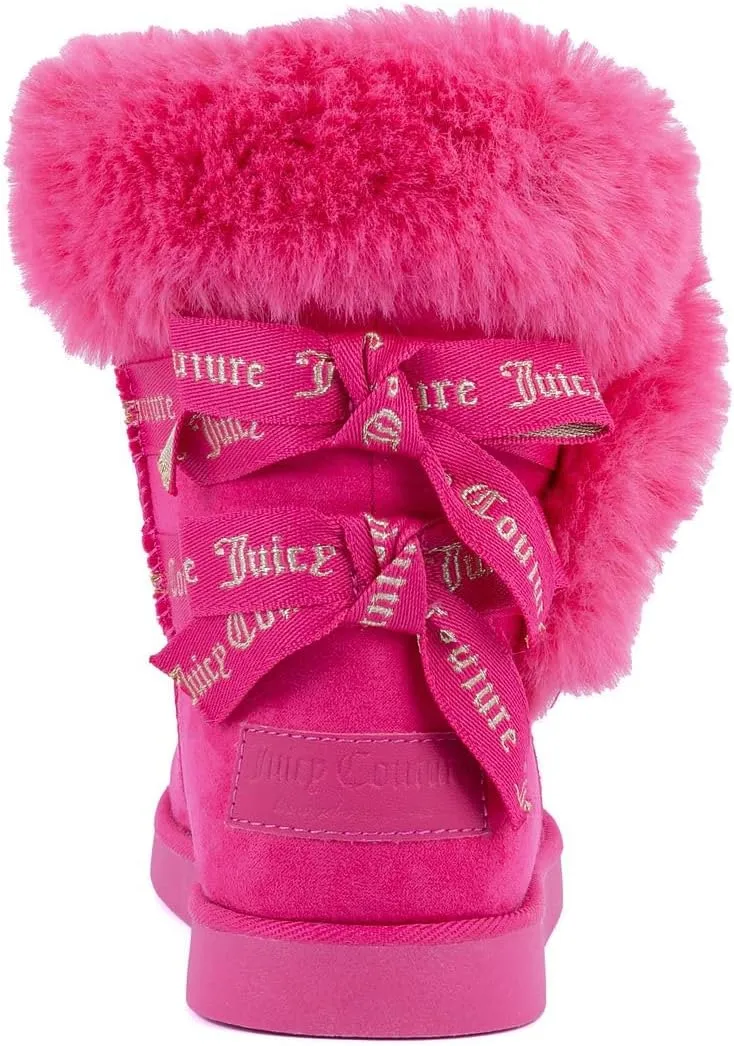JUICY COUTURE Women's Slip On Winter Snow Boots Warm & Insulated Fur Lining Comfortable Fashion Booties