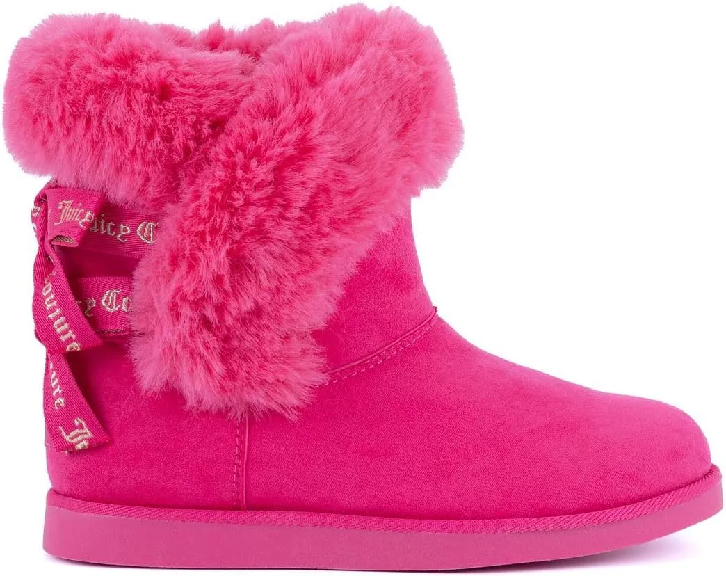 JUICY COUTURE Women's Slip On Winter Snow Boots Warm & Insulated Fur Lining Comfortable Fashion Booties