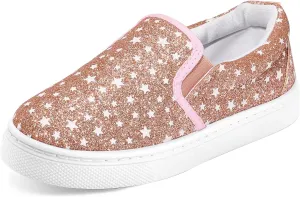 K KomForme Toddler Girls Boys Shoes Little Kids Slip on Canvas Sneakers for Running/Walking