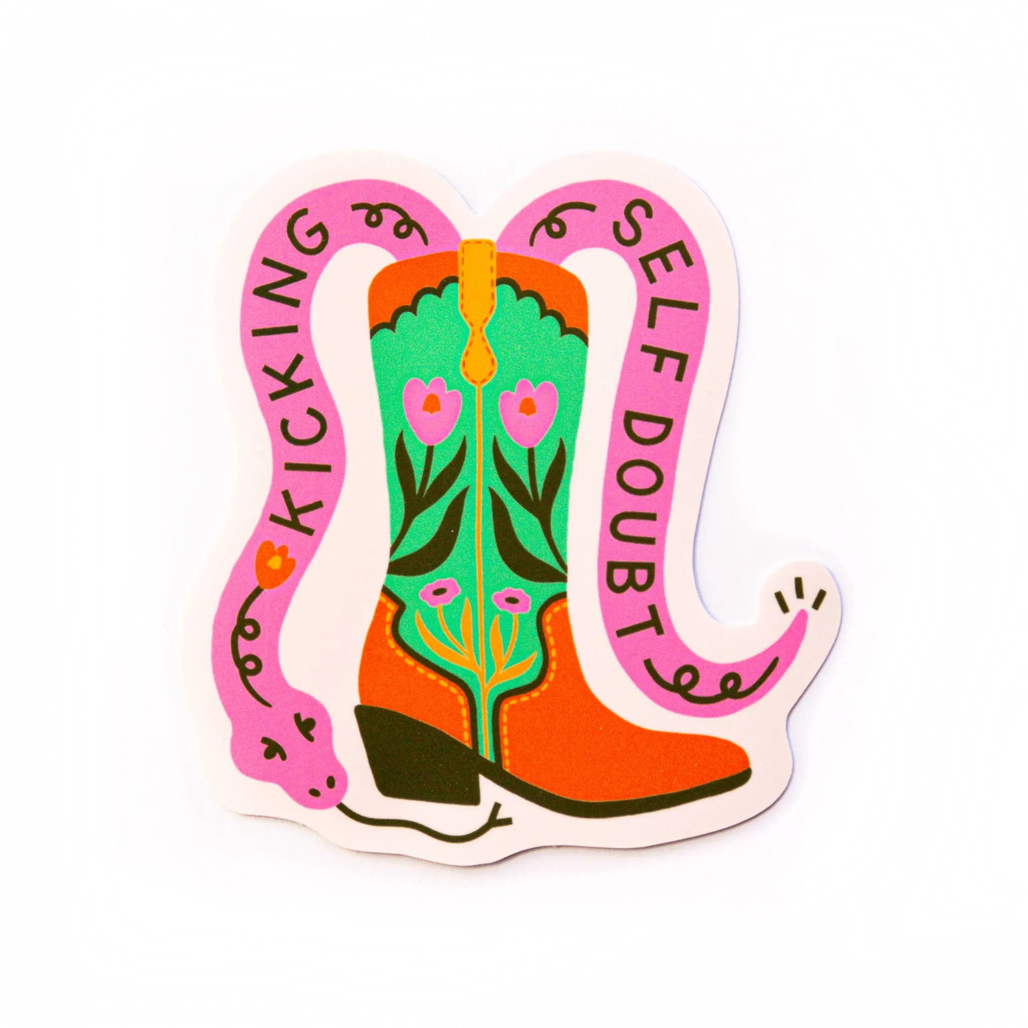 Kicking Self Doubt Sticker | Neighbourhood Press