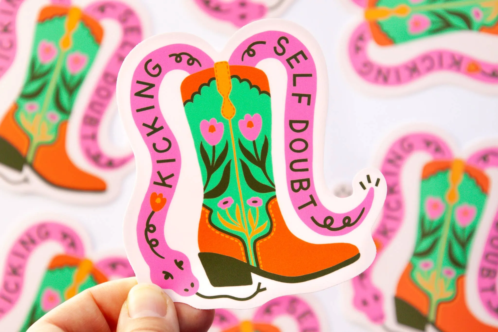 Kicking Self Doubt Sticker | Neighbourhood Press