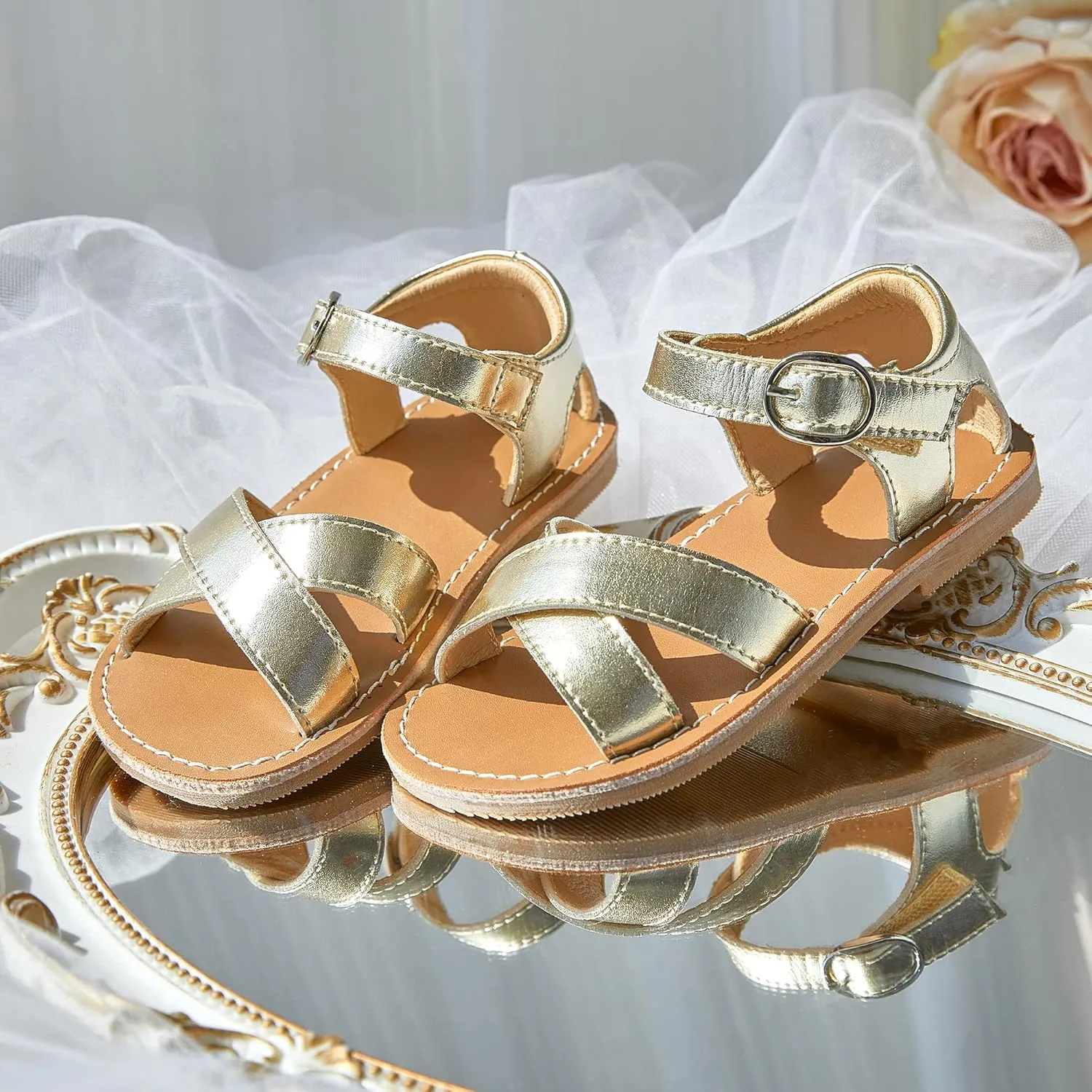 Kiderence Toddler Girls Sandals Little Girls Kids Summer Shoes Toddler Sandals