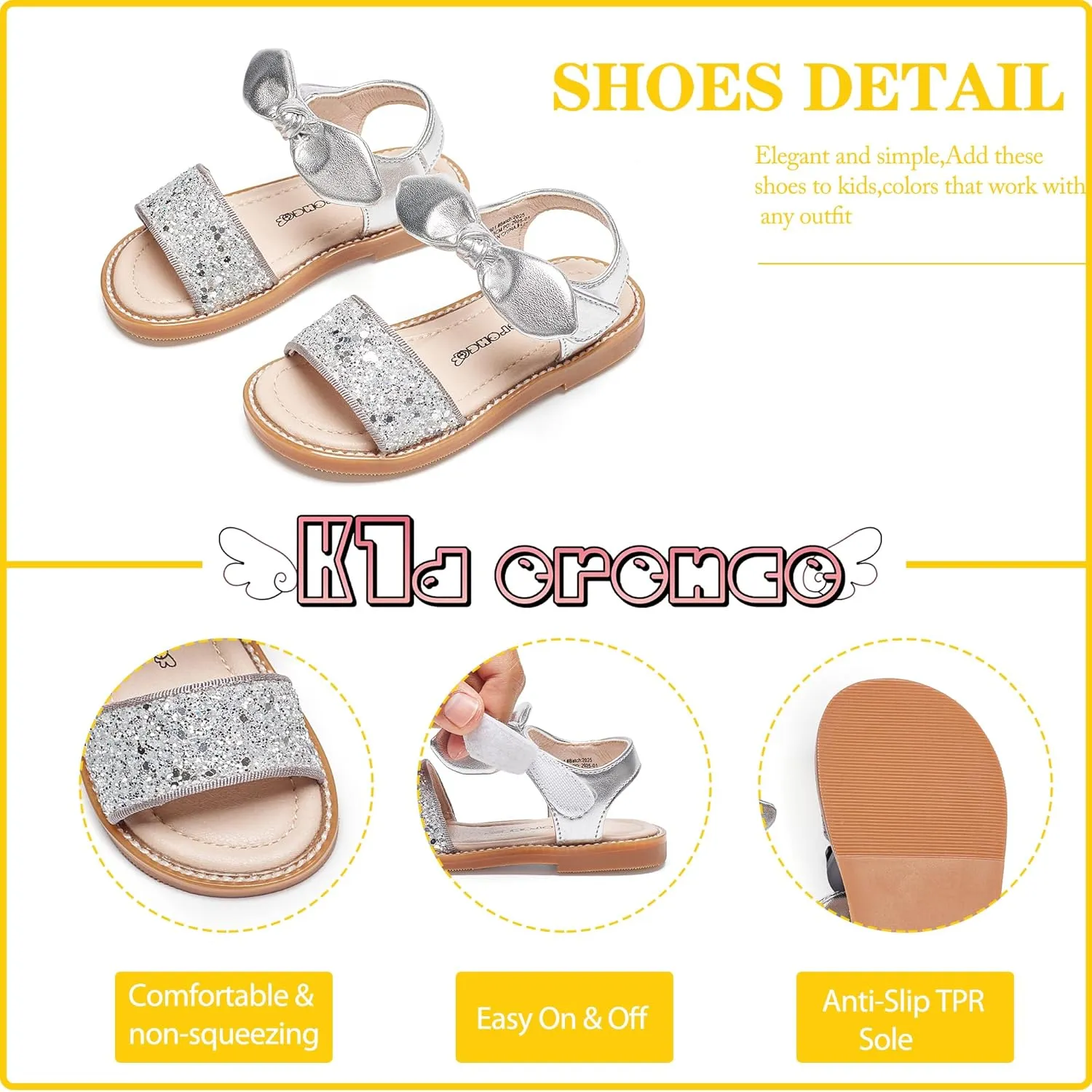 Kiderence Toddler Girls Sandals Little Girls Kids Summer Shoes Toddler Sandals