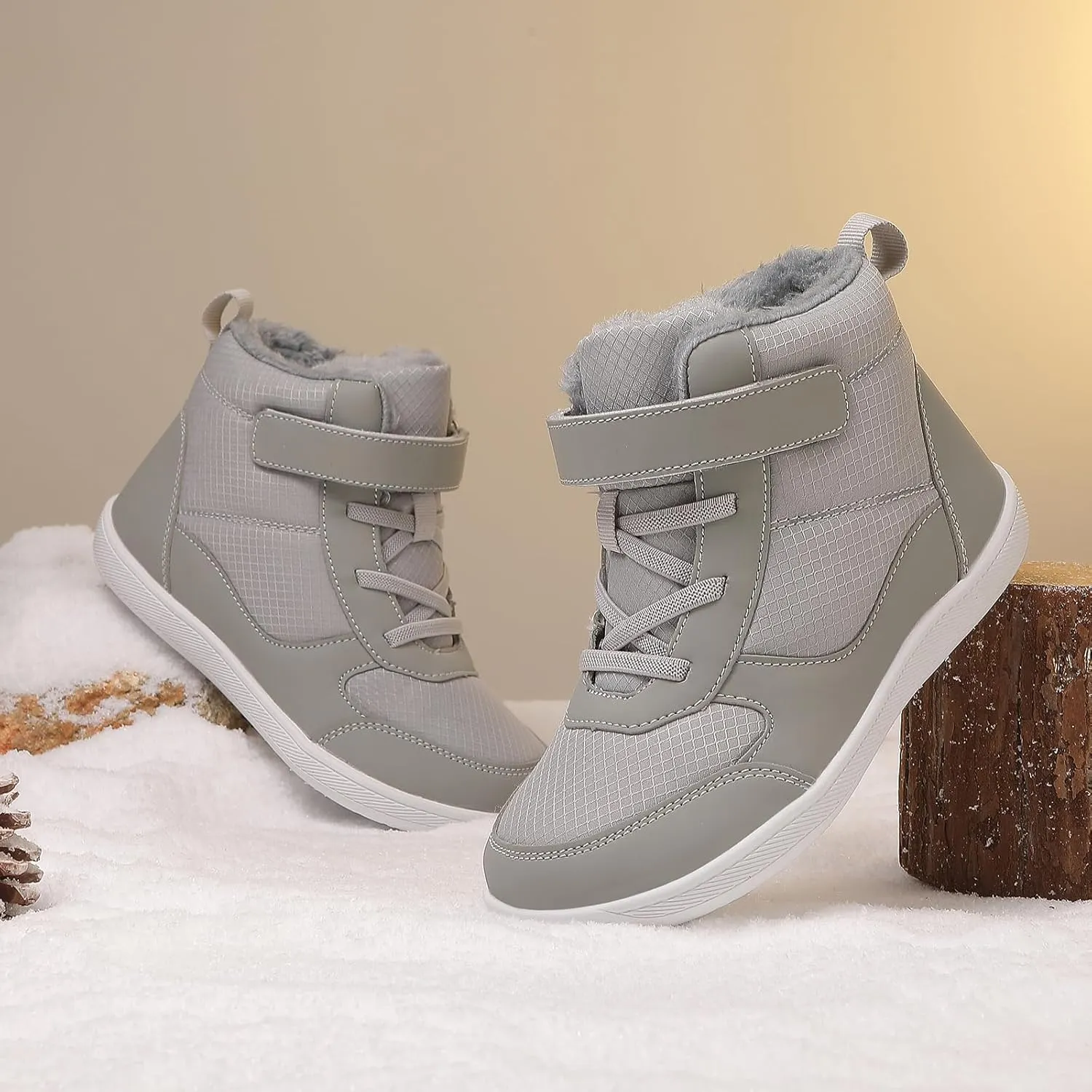 Kids Barefoot Snow Boots for Winter: Minimalist Zero Drop - Wide Toe Box Hiking Boots for Toddler/Boys/Girls