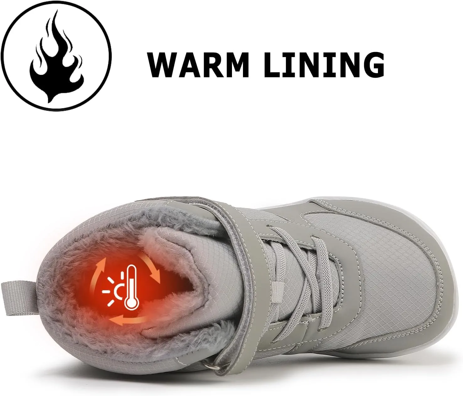Kids Barefoot Snow Boots for Winter: Minimalist Zero Drop - Wide Toe Box Hiking Boots for Toddler/Boys/Girls
