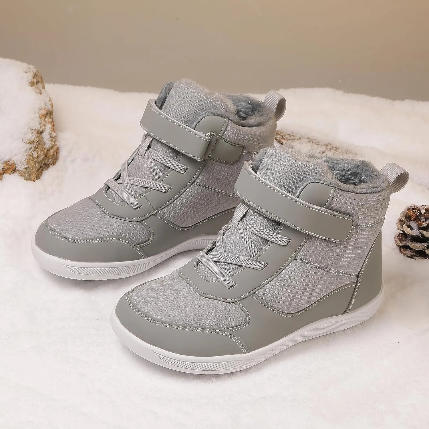 Kids Barefoot Snow Boots for Winter: Minimalist Zero Drop - Wide Toe Box Hiking Boots for Toddler/Boys/Girls
