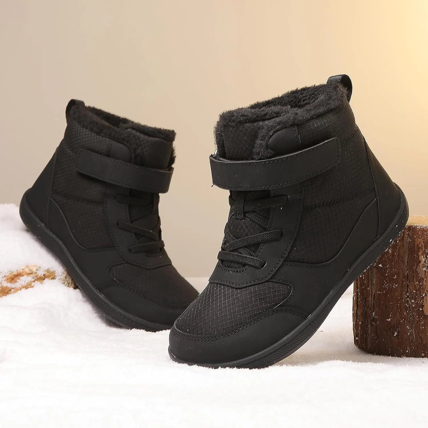Kids Barefoot Snow Boots for Winter: Minimalist Zero Drop - Wide Toe Box Hiking Boots for Toddler/Boys/Girls