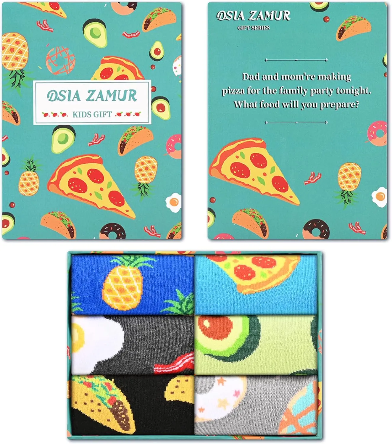 Kids Boys Girls Crew Socks 4-6 Pack   Gift Box, Novelty Funky Colorful Toddler Calf Socks for Teens