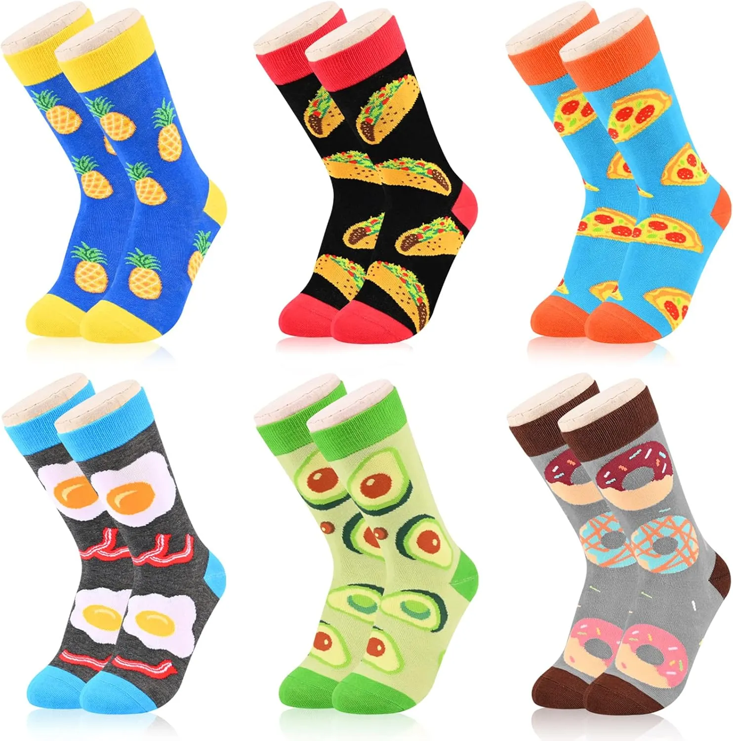 Kids Boys Girls Crew Socks 4-6 Pack   Gift Box, Novelty Funky Colorful Toddler Calf Socks for Teens